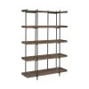 Lawtey 70.5 in. Aged Walnut and Black 5-Shelf Bookcase by Coaster Home Furnishings -Coaster Home Furnishings Shop aged walnut and black coaster home furnishings bookcases bookshelves 804294 64 1000