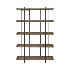 Lawtey 70.5 in. Aged Walnut and Black 5-Shelf Bookcase by Coaster Home Furnishings -Coaster Home Furnishings Shop aged walnut and black coaster home furnishings bookcases bookshelves 804294 c3 1000