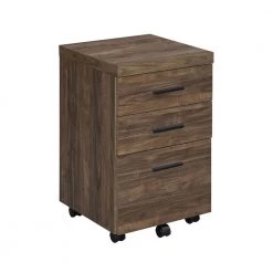 Luetta Age Walnut Mobile Cabinet with 3-Drawers and Casters by Coaster Home Furnishings
