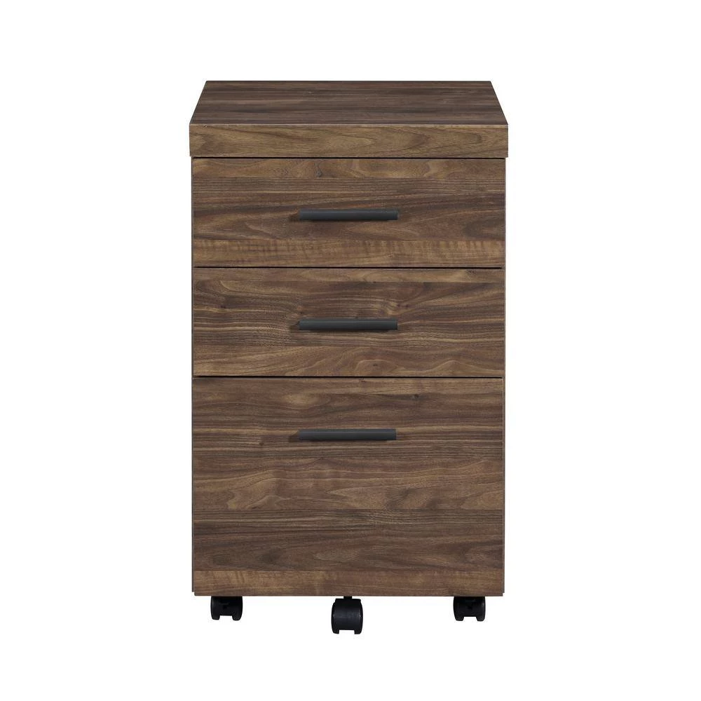 Luetta Age Walnut Mobile Cabinet with 3-Drawers and Casters by Coaster Home Furnishings 6 Luetta Age Walnut Mobile Cabinet with 3-Drawers and Casters by Coaster Home Furnishings - Image 4