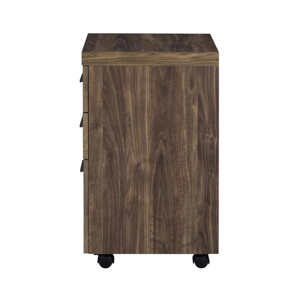 Luetta Age Walnut Mobile Cabinet with 3-Drawers and Casters by Coaster Home Furnishings 4 Luetta Age Walnut Mobile Cabinet with 3-Drawers and Casters by Coaster Home Furnishings - Image 2