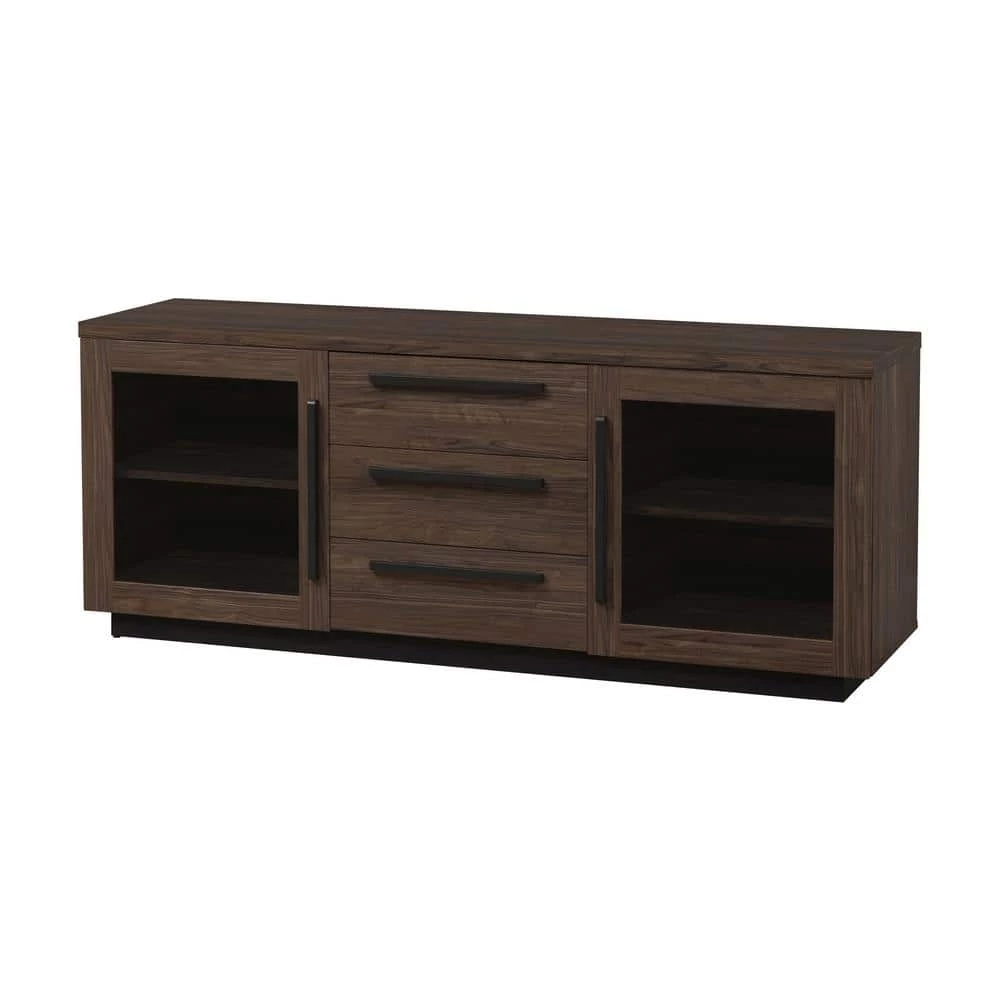 59in. Aged Walnut TV Console with 2-Drawers Fits TV's up to 64in. by Coaster Home Furnishings 3 59in. Aged Walnut TV Console with 2-Drawers Fits TV's up to 64in. by Coaster Home Furnishings