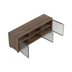 59in. Aged Walnut TV Console Fits TV's up to 65in. with Storage Compartments by Coaster Home Furnishings -Coaster Home Furnishings Shop aged walnut coaster home furnishings tv stands 723662 fa 1000