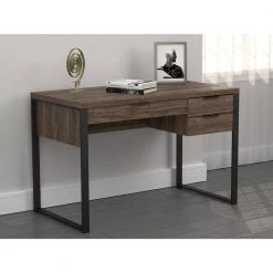 Pattinson 47.25 in. Rectangular Aged Walnut and Gunmetal 3-Drawer Writing Desk with Outlet by Coaster Home Furnishings 17 Pattinson 47.25 in. Rectangular Aged Walnut and Gunmetal 3-Drawer Writing Desk with Outlet by Coaster Home Furnishings -Coaster Home Furnishings Shop aged walnut coaster home furnishings writing desks 803370 31 1000
