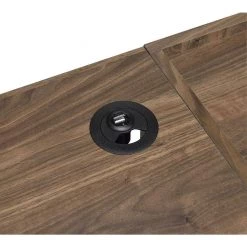 Lawtey 49.25 in. Rectangular Aged Walnut and Black 2-Drawer Writing Desk with Outlet by Coaster Home Furnishings -Coaster Home Furnishings Shop aged walnut coaster home furnishings writing desks 804291 1f 1000