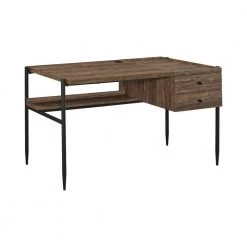 Lawtey 49.25 in. Rectangular Aged Walnut and Black 2-Drawer Writing Desk with Outlet by Coaster Home Furnishings -Coaster Home Furnishings Shop aged walnut coaster home furnishings writing desks 804291 77 1000