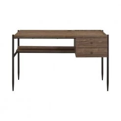 Lawtey 49.25 in. Rectangular Aged Walnut and Black 2-Drawer Writing Desk with Outlet by Coaster Home Furnishings -Coaster Home Furnishings Shop aged walnut coaster home furnishings writing desks 804291 c3 1000