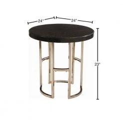 Corliss 24 in. Americano and Rose Brass Round Wood End Table by Coaster Home Furnishings -Coaster Home Furnishings Shop americano and rose brass coaster home furnishings end side tables 722747 40 1000