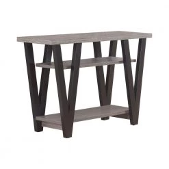 42 in. Antique Grey and Black Rectangle Wood Sofa Table with 2-Shelves by Coaster Home Furnishings