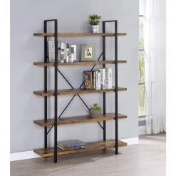 70 in. Antique Nutmeg and Black Wood 5-Shelf Bookcase by Coaster Home Furnishings 13 70 in. Antique Nutmeg and Black Wood 5-Shelf Bookcase by Coaster Home Furnishings -Coaster Home Furnishings Shop antique nutmeg and black coaster home furnishings bookcases bookshelves 805807 31 1000