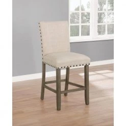 40.25 in. H Rustic Brown and Beige Solid Back Wood Frame Counter Stool with Nailhead Trim (Set of 2) by Coaster Home Furnishings 9 40.25 in. H Rustic Brown and Beige Solid Back Wood Frame Counter Stool with Nailhead Trim (Set of 2) by Coaster Home Furnishings -Coaster Home Furnishings Shop beige and rustic brown coaster home furnishings bar stools 193138 31 1000