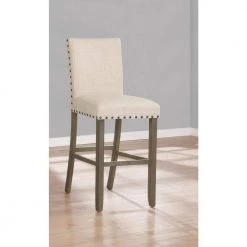 44.5in. Rustic Brown and Beige Solid Back Wood Frame Bar Stools with Nailhead Trim (Set of 2) by Coaster Home Furnishings -Coaster Home Furnishings Shop beige and rustic brown coaster home furnishings bar stools 193139 31 1000