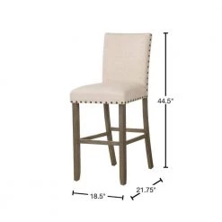 44.5in. Rustic Brown and Beige Solid Back Wood Frame Bar Stools with Nailhead Trim (Set of 2) by Coaster Home Furnishings -Coaster Home Furnishings Shop beige and rustic brown coaster home furnishings bar stools 193139 40 1000