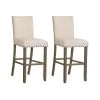 44.5in. Rustic Brown and Beige Solid Back Wood Frame Bar Stools with Nailhead Trim (Set of 2) by Coaster Home Furnishings 1 44.5in. Rustic Brown and Beige Solid Back Wood Frame Bar Stools with Nailhead Trim (Set of 2) by Coaster Home Furnishings -Coaster Home Furnishings Shop beige and rustic brown coaster home furnishings bar stools 193139 64 1000
