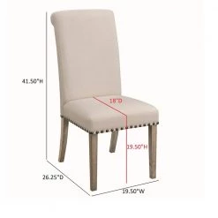 Taylor Parson Dining Chairs with Nailhead Trim Beige and Pine (Set of 2) by Coaster Home Furnishings -Coaster Home Furnishings Shop beige coaster home furnishings dining chairs 190152 44 1000
