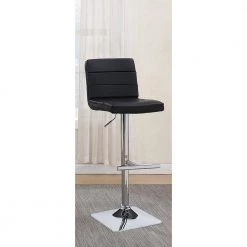 36 in. H Black and Chrome Channel Tufted Back Metal Frame Adjustable Bar Stool (Set of 2) by Coaster Home Furnishings -Coaster Home Furnishings Shop black and chrome coaster home furnishings bar stools 120695 31 1000