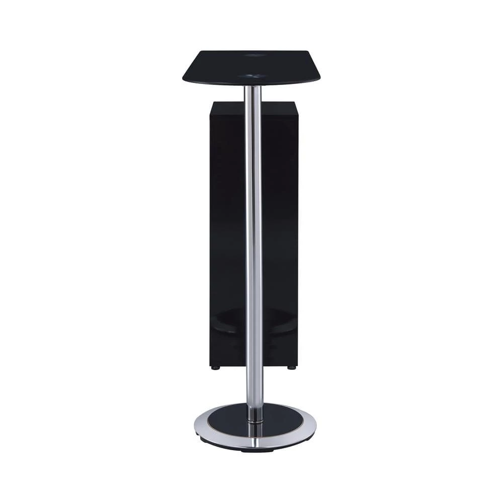 43.25 in. H Rectangle Glossy Black Glass Top Bar Table with Wine Storage by Coaster Home Furnishings 4 43.25 in. H Rectangle Glossy Black Glass Top Bar Table with Wine Storage by Coaster Home Furnishings - Image 2