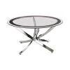 35.5 in. Black and Chrome Round Glass Coffee Table by Coaster Home Furnishings -Coaster Home Furnishings Shop black and chrome coaster home furnishings coffee tables 702588 64 1000