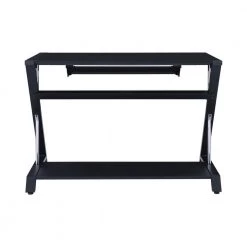 Mallet 42 in. Rectangular Black Computer Desk with Keyboard Tray and Storage Shelf by Coaster Home Furnishings -Coaster Home Furnishings Shop black and chrome coaster home furnishings computer desks 800222 4f 1000