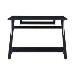 Mallet 42 in. Rectangular Black Computer Desk with Keyboard Tray and Storage Shelf by Coaster Home Furnishings -Coaster Home Furnishings Shop black and chrome coaster home furnishings computer desks 800222 c3 1000