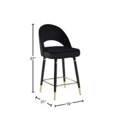 Lindsey 37in Black Arched Back Metal Frame Counter Height Stool with Velvet Seat (Set of 2) by Coaster Home Furnishings -Coaster Home Furnishings Shop black and gold coaster home furnishings bar stools 193569 40 1000