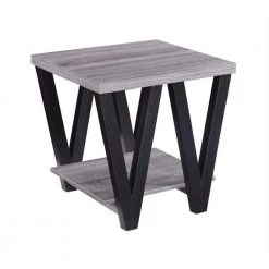 Angled Leg End Table Black and Grey by Coaster Home Furnishings