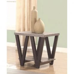 Angled Leg End Table Black and Grey by Coaster Home Furnishings -Coaster Home Furnishings Shop black and grey coaster home furnishings end side tables 705397 c3 1000
