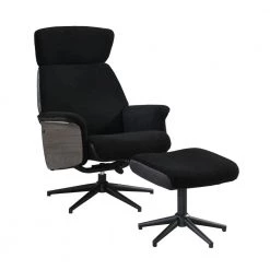 Black and Taupe Adjustable Height Accent Chair with Ottoman by Coaster Home Furnishings