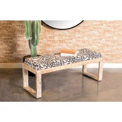 Black and White Accent Bench with Sled Legs 17in x 47in x 16in by Coaster Home Furnishings -Coaster Home Furnishings Shop black and white coaster home furnishings bedroom benches 914138 31 1000