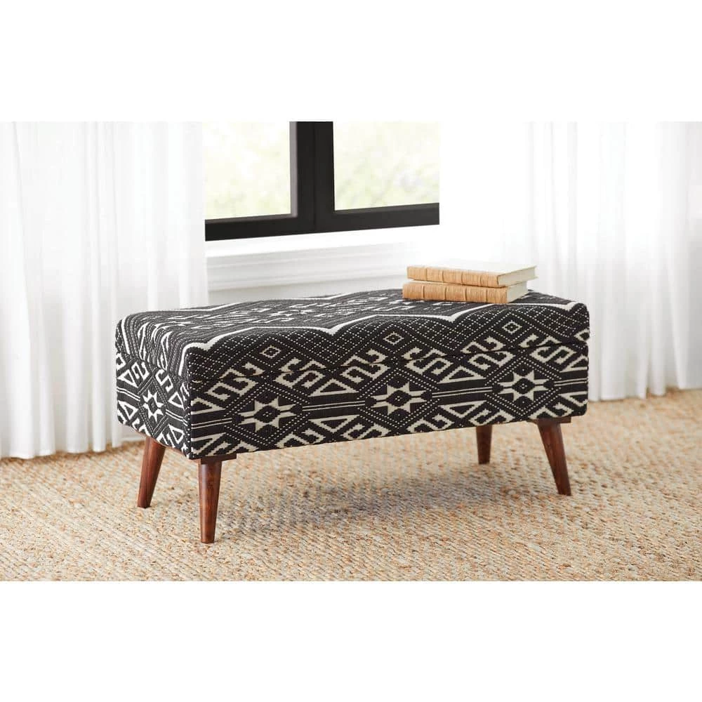 Black and White Storage Bench 16 in. x 36 in. x 16 in. by Coaster Home Furnishings 8 Black and White Storage Bench 16 in. x 36 in. x 16 in. by Coaster Home Furnishings - Image 6