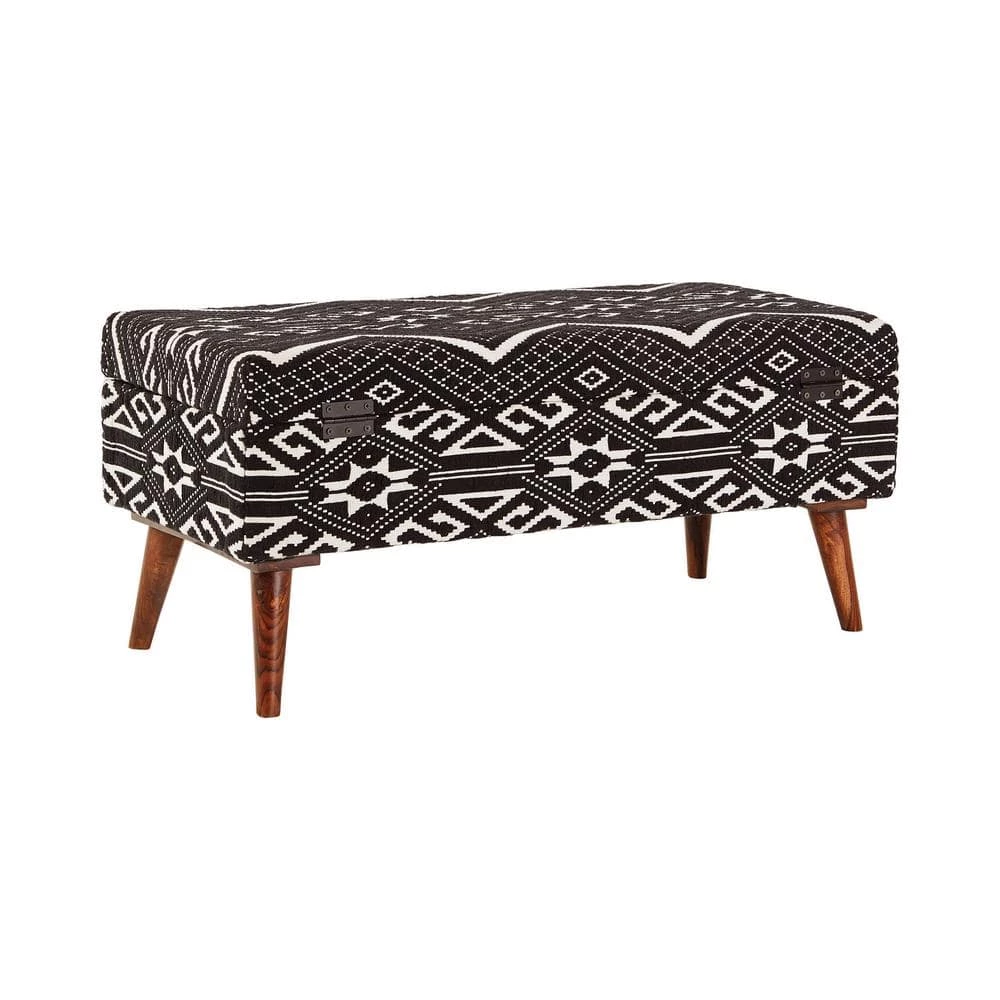 Black and White Storage Bench 16 in. x 36 in. x 16 in. by Coaster Home Furnishings 6 Black and White Storage Bench 16 in. x 36 in. x 16 in. by Coaster Home Furnishings - Image 4