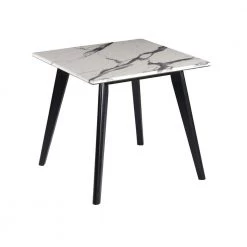 23.5 in. Black and White Square Faux Marble End Table by Coaster Home Furnishings