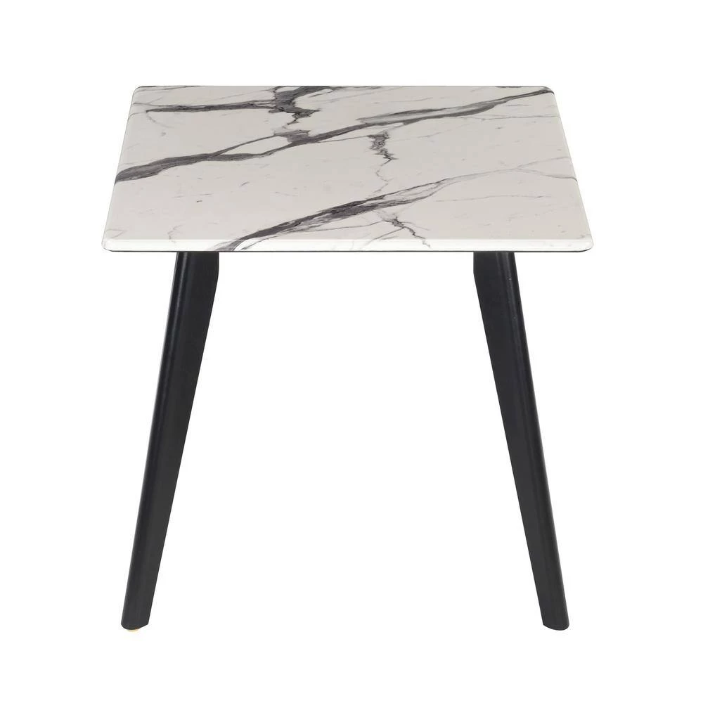 23.5 in. Black and White Square Faux Marble End Table by Coaster Home Furnishings 4 23.5 in. Black and White Square Faux Marble End Table by Coaster Home Furnishings - Image 2