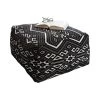 Black and White Woven Upholstered Floor Pouf by Coaster Home Furnishings -Coaster Home Furnishings Shop black and white coaster home furnishings ottomans 990995 64 1000