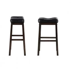 Sofie 29 in. Upholstered Seat Bar Stools Black and Cappuccino (Set of 2) by Coaster Home Furnishings