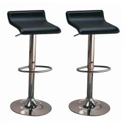 29 in. Upholstered Backless Bar Stools with Adjustable Height Black and Chrome (Set of 2) by Coaster Home Furnishings -Coaster Home Furnishings Shop black chrome coaster home furnishings bar stools 120390 4f 1000