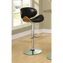 Adjustable Bar Stool Black and Chrome by Coaster Home Furnishings -Coaster Home Furnishings Shop black chrome coaster home furnishings bar stools 130504 31 1000