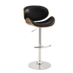 Adjustable Bar Stool Black and Chrome by Coaster Home Furnishings