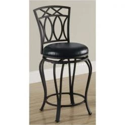 24 in. Elegant Metal Counter Stool with Faux Leather Seat Black by Coaster Home Furnishings 11 24 in. Elegant Metal Counter Stool with Faux Leather Seat Black by Coaster Home Furnishings -Coaster Home Furnishings Shop black coaster home furnishings bar stools 122059 31 1000