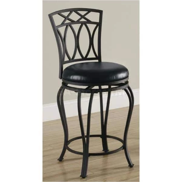 24 in. Elegant Metal Counter Stool with Faux Leather Seat Black by Coaster Home Furnishings 7 24 in. Elegant Metal Counter Stool with Faux Leather Seat Black by Coaster Home Furnishings - Image 5