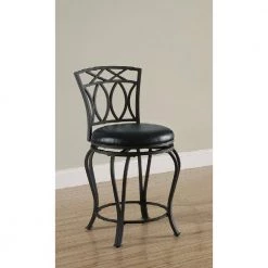24 in. Elegant Metal Counter Stool with Faux Leather Seat Black by Coaster Home Furnishings 10 24 in. Elegant Metal Counter Stool with Faux Leather Seat Black by Coaster Home Furnishings -Coaster Home Furnishings Shop black coaster home furnishings bar stools 122059 c3 1000