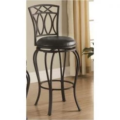 29 in. Elegant Metal Bar Stool with Faux Leather Seat Black by Coaster Home Furnishings -Coaster Home Furnishings Shop black coaster home furnishings bar stools 122060 31 1000