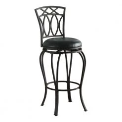 29 in. Elegant Metal Bar Stool with Faux Leather Seat Black by Coaster Home Furnishings