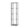 4-Shelf Glass Curio Cabinet Black and Clear by Coaster Home Furnishings -Coaster Home Furnishings Shop black coaster home furnishings bookcases bookshelves 950171ii 64 1000
