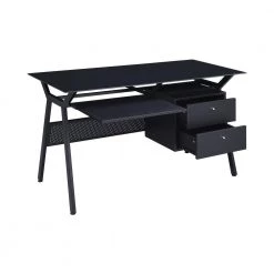 Weaving 55 in. Rectangular Black 2-Drawer Computer Desk with Keyboard Tray by Coaster Home Furnishings -Coaster Home Furnishings Shop black coaster home furnishings computer desks 800436 77 1000