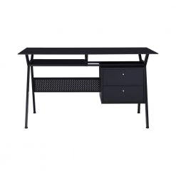 Weaving 55 in. Rectangular Black 2-Drawer Computer Desk with Keyboard Tray by Coaster Home Furnishings -Coaster Home Furnishings Shop black coaster home furnishings computer desks 800436 c3 1000
