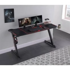 Brocton 60 in. Z-Shaped Black Gaming Computer Desk with LED Lighting and Cup Holder by Coaster Home Furnishings 15 Brocton 60 in. Z-Shaped Black Gaming Computer Desk with LED Lighting and Cup Holder by Coaster Home Furnishings -Coaster Home Furnishings Shop black coaster home furnishings computer desks 802435 31 1000