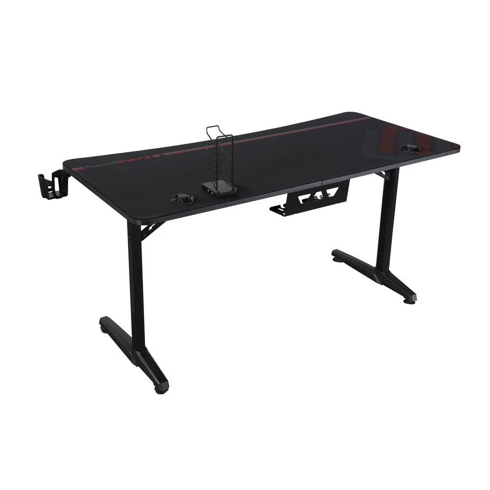 Tarnov 60 in. Rectangular Black Gaming Computer Desk with USB Ports and Cup Holder by Coaster Home Furnishings 4 Tarnov 60 in. Rectangular Black Gaming Computer Desk with USB Ports and Cup Holder by Coaster Home Furnishings - Image 2