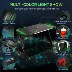 Ardsley 50.5 in. Rectangular Black Gaming Computer Desk with LED Lighting and USB Ports by Coaster Home Furnishings -Coaster Home Furnishings Shop black coaster home furnishings computer desks 802437 1f 1000