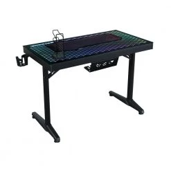 Avoca 43.25 in. Rectangular Black Gaming Computer Desk with LED Lighting by Coaster Home Furnishings -Coaster Home Furnishings Shop black coaster home furnishings computer desks 802439 c3 1000